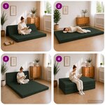 vidaXL Canapé-lit pliable 120 x 67 x 45 cm Vert foncé