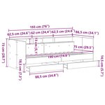 vidaXL Cadre de lit de jour avec tiroirs Chêne noir 75 x 190 cm