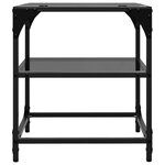 vidaXL Tables basses avec dessus en verre noir 2 Pièces 40x40x45 cm acier