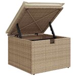 vidaXL Ensemble de canapé de jardin 5 Pièces Beige Poly rotin