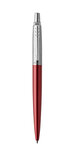 PARKER Jotter stylo bille, rouge Kensington, attributs chromés, recharge encre gel noire, pointe moyenne (0,7 mm)