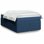 vidaXL Sommier à lattes de lit avec matelas Bleu 120x200 cm Tissu