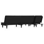 vidaXL Canapé-lit en forme de L gris clair 255x140x70 cm tissu