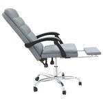 vidaXL Fauteuil inclinable de bureau Gris clair Tissu