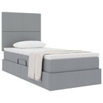 vidaXL Lit avec rangement et matelas Gris clair 90 x 200 cm Polyester