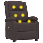 vidaXL Fauteuil électrique de massage Marron foncé Tissu