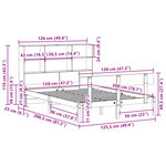vidaXL Lit bibliothèque sans matelas blanc 120x200 cm bois pin massif