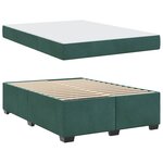 vidaXL Cadre de lit avec matelas Vert foncé 160 x 200 cm tissu