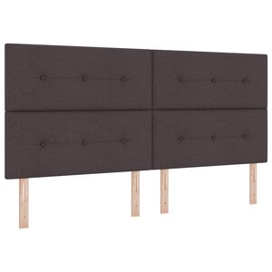 Lit Box Spring vidaXL avec Matelas - Marron Foncé  200x200 cm  Tissu