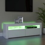 vidaXL Meuble TV avec lumières LED blanc 120x35x40 cm