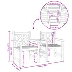 vidaXL Chaises de Jardin Marron 152 x 63 x 89 cm Bois de teck solide