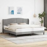 vidaXL Cadre de lit avec tête de lit Gris clair 180 x 200 cm Velours