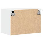 vidaXL Table de chevet murale avec lumières LED blanc