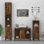 vidaXL Ensemble de meubles de salle de bain 3 Pièces Chêne fumé