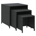 vidaXL Tables gigognes 3 Pièces noir résine tressée