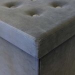 Pouf coffre carré en velours synthétique capitonné