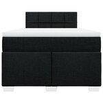 vidaXL Sommier à lattes de lit avec matelas Noir 120x200 cm Tissu