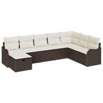 vidaXL Ensemble de canapé de jardin avec coussin 8 Pièces Marron et crème