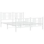 vidaXL Cadre de lit métal sans matelas et pied de lit blanc 150x200 cm