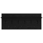 vidaXL Porte-manteau mural avec étagère Chêne noir Bois d'ingénierie