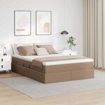 vidaXL Lit avec rangement et matelas Cappuccino 140 x 190 cm