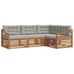 vidaXL Ensemble de canapés d'extérieur 4 pc Gris Naturel et Clair