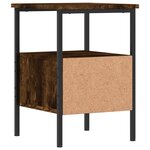vidaXL Table de chevet chêne fumé 34x36x50 cm bois d'ingénierie