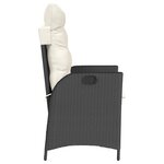 vidaXL Chaises inclinables de jardin lot de 2 et coussins noir rotin