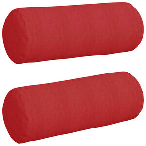 vidaXL Coussins d'accent 2 Pièces Rouge Ø 25 x 70 cm tissu
