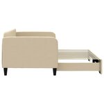 vidaXL Lit de jour avec lit gigogne crème 90x200 cm tissu