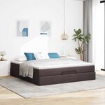 VidaXL Cadre de lit ottoman avec matelas marron foncé 160x200 cm tissu