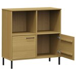 vidaXL Bibliothèque avec pieds en métal Marron 90x35x90 5 cm Bois OSLO