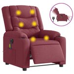 vidaXL Fauteuil de massage inclinable électrique Rouge bordeaux Tissu