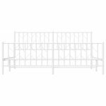 vidaXL Cadre de lit métal sans matelas et pied de lit blanc 180x200 cm