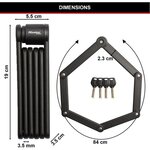 Antivol Vélo Pliable 8335EURDPRO acier trempé 4 Clés support inclus