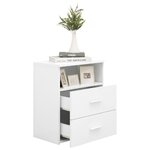vidaXL Table de chevet Blanc 50x32x60 cm