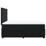 vidaXL Sommier à lattes de lit et matelas Noir 160x200 cm Velours