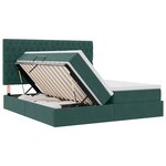 vidaXL Lit de Rangement avec matelas Vert foncé 200 x 200 cm Velours