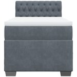 vidaXL Sommier à lattes de lit et matelas Gris foncé 90x190 cm Velours
