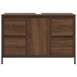 vidaXL Meuble sous-vasque avec tiroirs chêne marron 90x34 5x60 cm