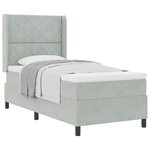 vidaXL Lit à ressorts avec matelas Gris clair 90 x 190 cm Velours