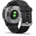 Garmin fenix 6S - Montre GPS multisports haut de gamme - Silver avec bracelet noir