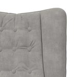 vidaXL fauteuil Gris clair 63 x 67 x 94 cm Velours