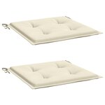 vidaXL Coussins de chaise de jardin lot de 2 crème 50x50x4 cm