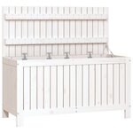vidaXL Boîte de rangement de jardin Blanc 115x49x60 cm Bois de pin