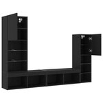 vidaXL Meuble TV 4 Pièces Chêne noir Bois d'ingénierie