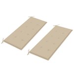 Vidaxl banc de jardin avec coussin beige 240 cm bois de teck massif