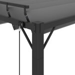vidaXL Tonnelle avec toit à persienne 3x4 m Anthracite Tissu aluminium