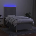 vidaXL Sommier à lattes de lit matelas LED Gris clair 100x200 cm Tissu