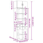 vidaXL Armoire de rangement noir 70x42 5x225 cm bois d'ingénierie